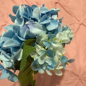 Elegant Blue and White Faux Hydrangea Arrangement